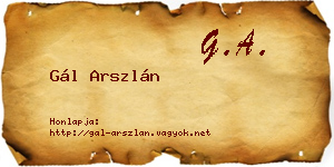 Gál Arszlán névjegykártya